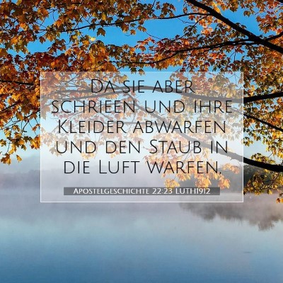 Picture 07 - Apostelgeschichte 22:23 LUTH1912 - Da sie aber schrieen und ihre Kleider abwarfen - Bible Verse Picture