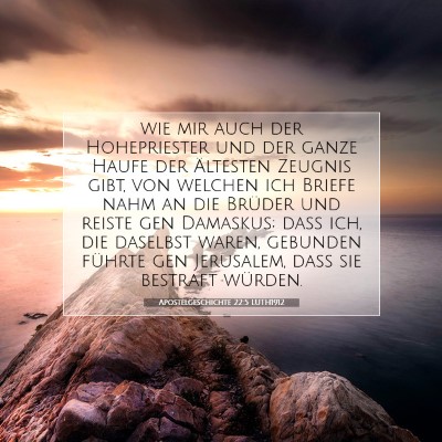 Picture 07 - Apostelgeschichte 22:5 LUTH1912 - wie mir auch der Hohepriester und der ganze Haufe - Bible Verse Picture