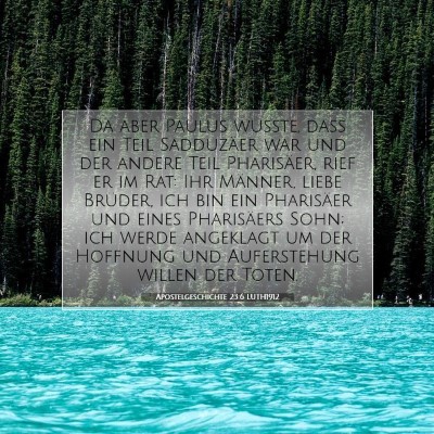 Picture 07 - Apostelgeschichte 23:6 LUTH1912 - Da aber Paulus wußte, daß ein Teil Sadduzäer - Bible Verse Picture