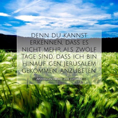 Picture 07 - Apostelgeschichte 24:11 LUTH1912 - denn du kannst erkennen, daß es nicht mehr als - Bible Verse Picture