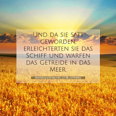 Picture 07 - Apostelgeschichte 27:38 LUTH1912 - Und da sie satt geworden, erleichterten sie das - Bible Verse Picture