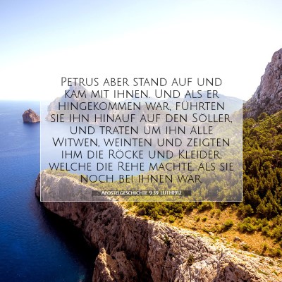Picture 07 - Apostelgeschichte 9:39 LUTH1912 - Petrus aber stand auf und kam mit ihnen. Und als - Bible Verse Picture