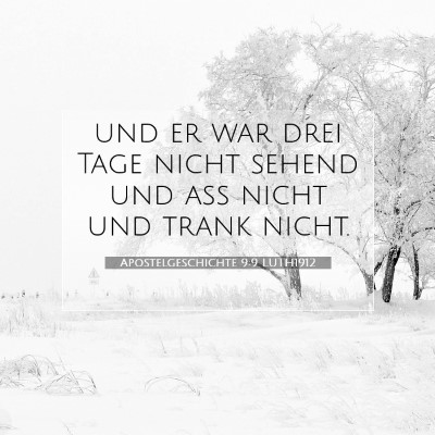 Picture 07 - Apostelgeschichte 9:9 LUTH1912 - und er war drei Tage nicht sehend und aß nicht - Bible Verse Picture