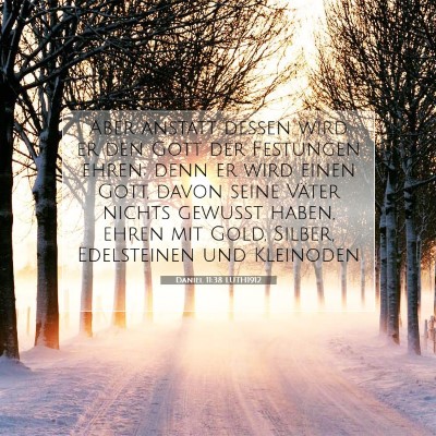 Picture 07 - Daniel 11:38 LUTH1912 - Aber anstatt dessen wird er den Gott der - Bible Verse Picture