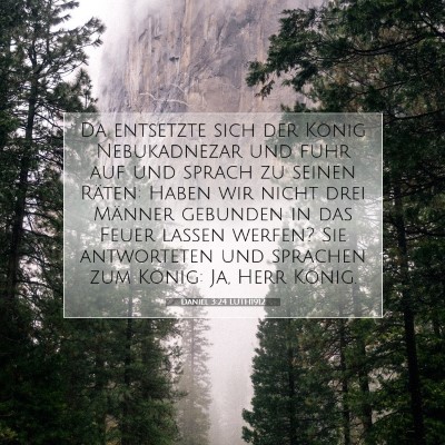 Picture 07 - Daniel 3:24 LUTH1912 - Da entsetzte sich der König Nebukadnezar und - Bible Verse Picture
