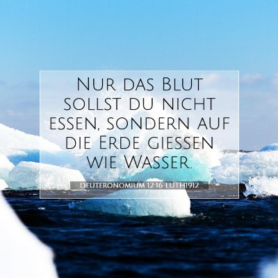 Picture 07 - Deuteronomium 12:16 LUTH1912 - Nur das Blut sollst du nicht essen, sondern auf - Bible Verse Picture