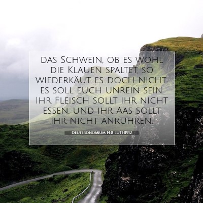 Picture 07 - Deuteronomium 14:8 LUTH1912 - das Schwein, ob es wohl die Klauen spaltet, so - Bible Verse Picture