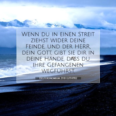 Picture 07 - Deuteronomium 21:10 LUTH1912 - Wenn du in einen Streit ziehst wider deine - Bible Verse Picture