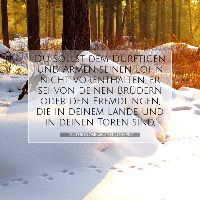 Picture 07 - Deuteronomium 24:14 LUTH1912 - Du sollst dem Dürftigen und Armen seinen Lohn - Bible Verse Picture