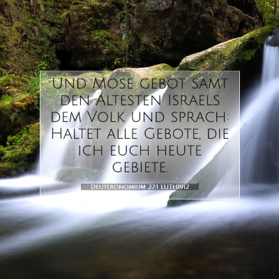 Picture 07 - Deuteronomium 27:1 LUTH1912 - Und Mose gebot samt den Ältesten Israels dem - Bible Verse Picture