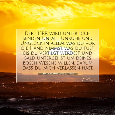 Picture 07 - Deuteronomium 28:20 LUTH1912 - Der HERR wird unter dich senden Unfall, Unruhe - Bible Verse Picture