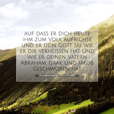 Picture 07 - Deuteronomium 29:13 LUTH1912 - auf daß er dich heute ihm zum Volk aufrichte und - Bible Verse Picture