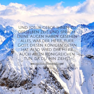 Picture 07 - Deuteronomium 3:21 LUTH1912 - Und Josua gebot ihnen zu derselben Zeit und - Bible Verse Picture