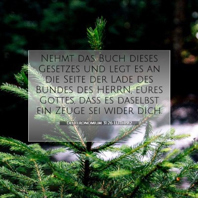 Picture 07 - Deuteronomium 31:26 LUTH1912 - Nehmt das Buch dieses Gesetzes und legt es an die - Bible Verse Picture