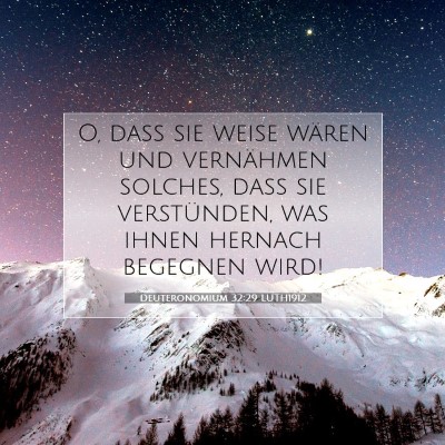 Picture 07 - Deuteronomium 32:29 LUTH1912 - O, daß sie weise wären und vernähmen solches, - Bible Verse Picture
