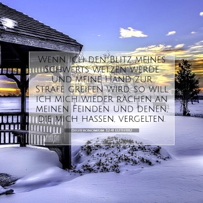 Picture 07 - Deuteronomium 32:41 LUTH1912 - Wenn ich den Blitz meines Schwerts wetzen werde - Bible Verse Picture