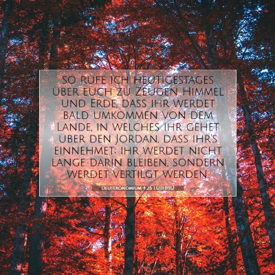 Picture 07 - Deuteronomium 4:26 LUTH1912 - so rufe ich heutigestages über euch zu Zeugen - Bible Verse Picture