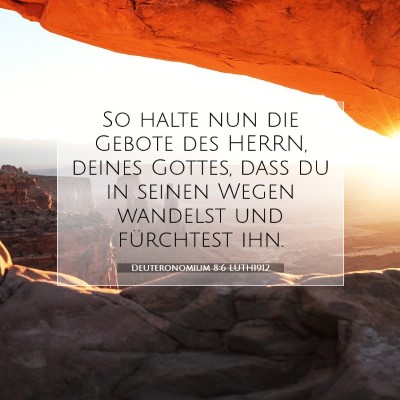 Picture 07 - Deuteronomium 8:6 LUTH1912 - So halte nun die Gebote des HERRN, deines Gottes, - Bible Verse Picture