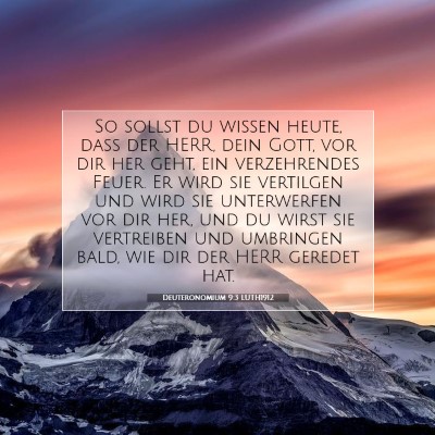 Picture 07 - Deuteronomium 9:3 LUTH1912 - So sollst du wissen heute, daß der HERR, dein - Bible Verse Picture