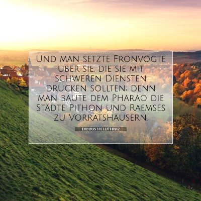 Picture 07 - Exodus 1:11 LUTH1912 - Und man setzte Fronvögte über sie, die sie mit - Bible Verse Picture