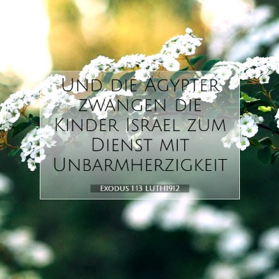 Picture 07 - Exodus 1:13 LUTH1912 - Und die Ägypter zwangen die Kinder Israel zum - Bible Verse Picture