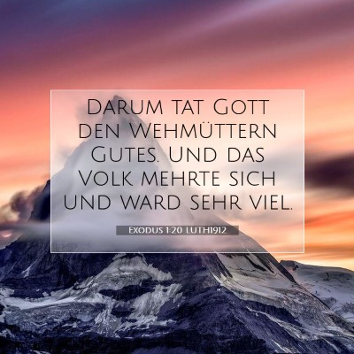 Picture 07 - Exodus 1:20 LUTH1912 - Darum tat Gott den Wehmüttern Gutes. Und das - Bible Verse Picture