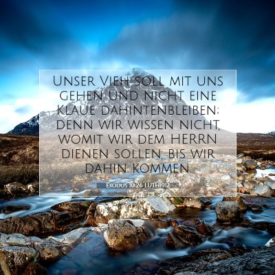 Picture 07 - Exodus 10:26 LUTH1912 - Unser Vieh soll mit uns gehen und nicht eine - Bible Verse Picture
