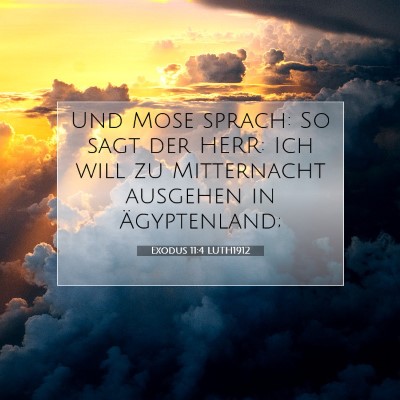 Picture 07 - Exodus 11:4 LUTH1912 - Und Mose sprach: So sagt der HERR: Ich will zu - Bible Verse Picture