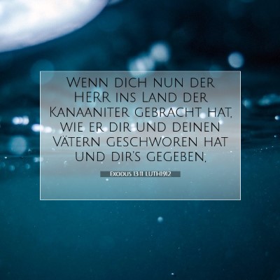 Picture 07 - Exodus 13:11 LUTH1912 - Wenn dich nun der HERR ins Land der Kanaaniter - Bible Verse Picture
