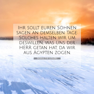 Picture 07 - Exodus 13:8 LUTH1912 - Ihr sollt euren Söhnen sagen an demselben Tage: - Bible Verse Picture