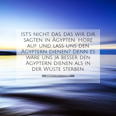 Picture 07 - Exodus 14:12 LUTH1912 - Ist's nicht das, das wir dir sagten in Ägypten: - Bible Verse Picture