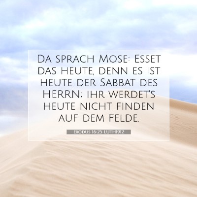 Picture 07 - Exodus 16:25 LUTH1912 - Da sprach Mose: Esset das heute, denn es ist - Bible Verse Picture