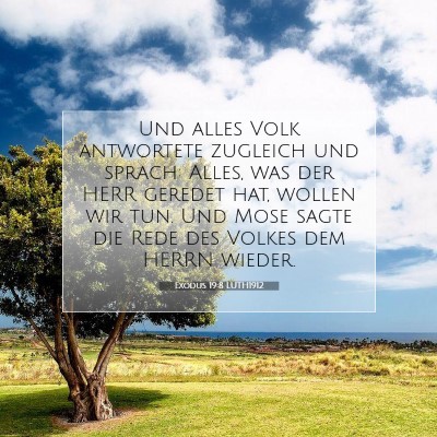 Picture 07 - Exodus 19:8 LUTH1912 - Und alles Volk antwortete zugleich und sprach: - Bible Verse Picture