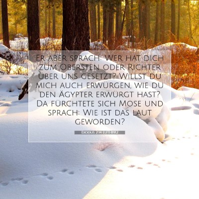 Picture 07 - Exodus 2:14 LUTH1912 - Er aber sprach: Wer hat dich zum Obersten oder - Bible Verse Picture