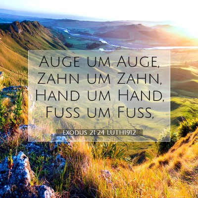 Picture 07 - Exodus 21:24 LUTH1912 - Auge um Auge, Zahn um Zahn, Hand um Hand, Fuß um - Bible Verse Picture