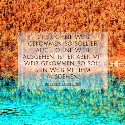 Picture 07 - Exodus 21:3 LUTH1912 - Ist er ohne Weib gekommen, so soll er auch ohne - Bible Verse Picture