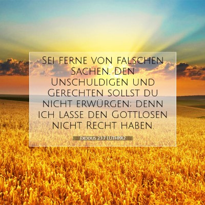 Picture 07 - Exodus 23:7 LUTH1912 - Sei ferne von falschen Sachen. Den Unschuldigen - Bible Verse Picture