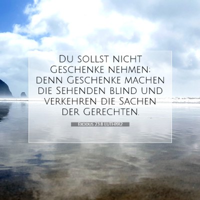 Picture 07 - Exodus 23:8 LUTH1912 - Du sollst nicht Geschenke nehmen; denn Geschenke - Bible Verse Picture