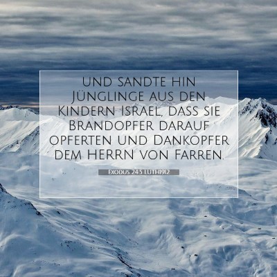 Picture 07 - Exodus 24:5 LUTH1912 - und sandte hin Jünglinge aus den Kindern Israel, - Bible Verse Picture
