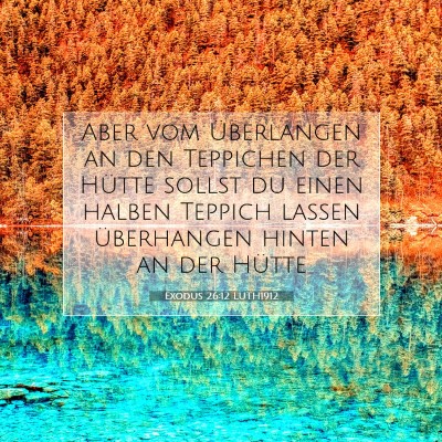 Picture 07 - Exodus 26:12 LUTH1912 - Aber vom Überlangen an den Teppichen der Hütte - Bible Verse Picture