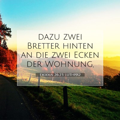 Picture 07 - Exodus 26:23 LUTH1912 - dazu zwei Bretter hinten an die zwei Ecken der - Bible Verse Picture