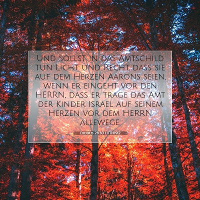 Picture 07 - Exodus 28:30 LUTH1912 - Und sollst in das Amtschild tun Licht und Recht, - Bible Verse Picture