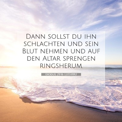 Picture 07 - Exodus 29:16 LUTH1912 - Dann sollst du ihn schlachten und sein Blut - Bible Verse Picture