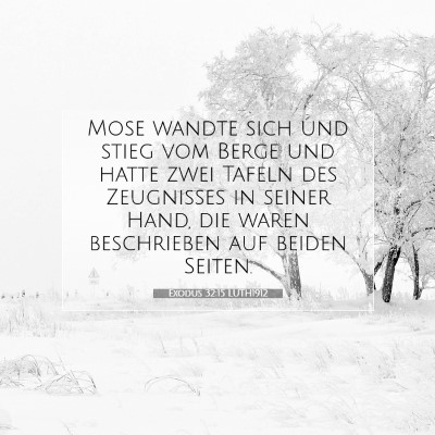 Picture 07 - Exodus 32:15 LUTH1912 - Mose wandte sich und stieg vom Berge und hatte - Bible Verse Picture