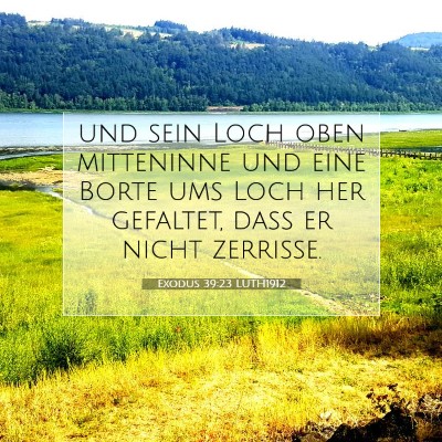 Picture 07 - Exodus 39:23 LUTH1912 - und sein Loch oben mitteninne und eine Borte ums - Bible Verse Picture