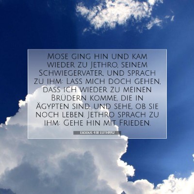 Picture 07 - Exodus 4:18 LUTH1912 - Mose ging hin und kam wieder zu Jethro, seinem - Bible Verse Picture