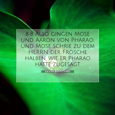 Picture 07 - Exodus 8:12 LUTH1912 - 8:8 Also gingen Mose und Aaron von Pharao; und - Bible Verse Picture