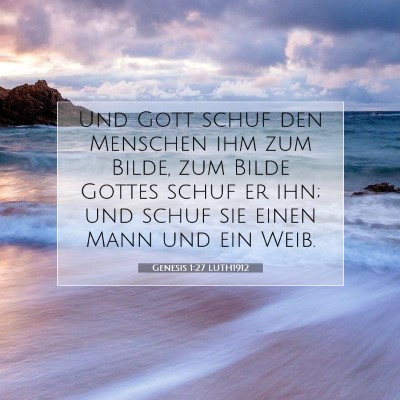 Picture 07 - Genesis 1:27 LUTH1912 - Und Gott schuf den Menschen ihm zum Bilde, zum - Bible Verse Picture
