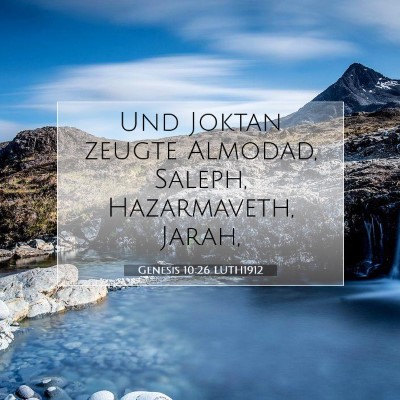 Picture 07 - Genesis 10:26 LUTH1912 - Und Joktan zeugte Almodad, Saleph, Hazarmaveth, - Bible Verse Picture
