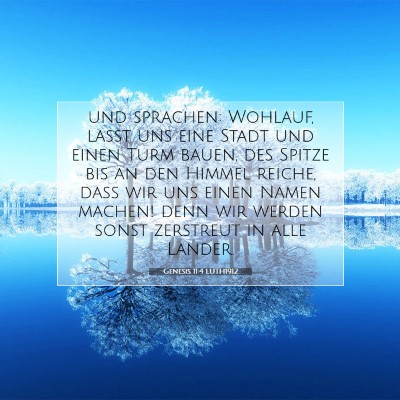 Picture 07 - Genesis 11:4 LUTH1912 - und sprachen: Wohlauf, laßt uns eine Stadt und - Bible Verse Picture